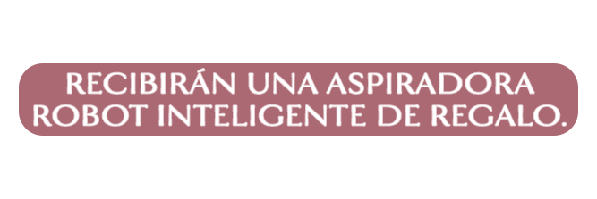 Promotional banner reading: 'Recibirán una aspiradora robot inteligente de regalo' (They will receive a free smart robot vacuum).