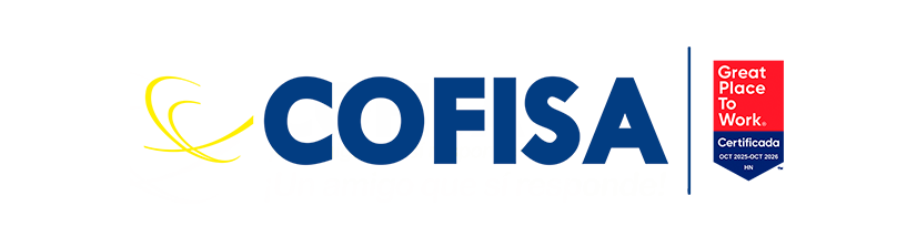 COFISA logo with a yellow highlight background and a Great Place To Work certification badge on the right.